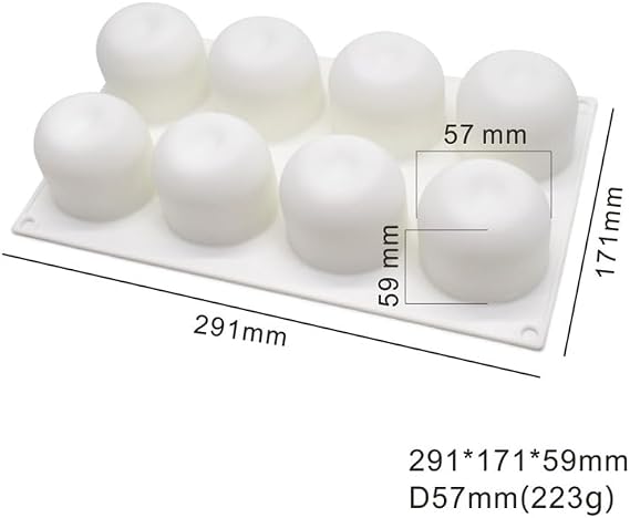 Tall Cylinder Silicone Molds for Mousse Cake 3D Silicone Baking Mold for Brownie French Dessert Pastry Ice Cream Cake Decoration Holiday Moulds Apple (8-Cavity)