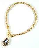 Hamsa Hand Kabbalah Gold Thread String Bracelet Evil Eye by YourHolyLandStore