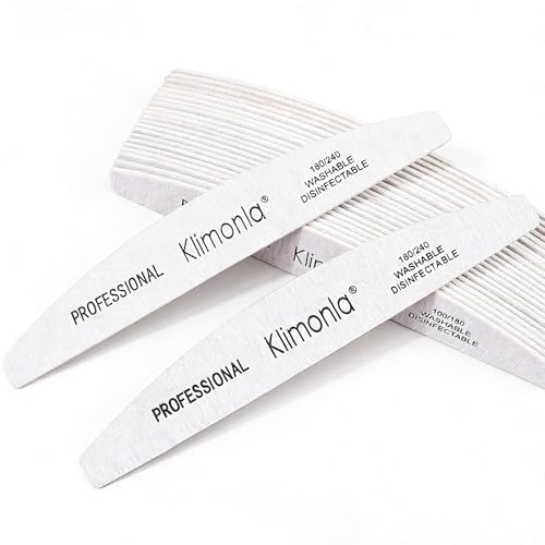 Klimonla 25PCS Floral Professional Nail Files 80/100/150/180/240 Grit, Emery Boards Nail Files for Natural Nails and Acrylic Nails, Double Sided Emory Boards limas para unas acrilicas Reusable Manicure Tools
