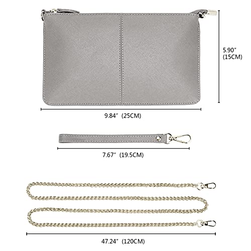 Image of Uromee Wristlet Wallet Clutch Purses for Women Genuine Leather Crossbody Bag Handbag with Detachable Shoulder Chain