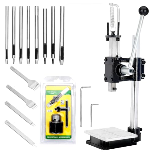 Upgrade Leather Hole Punch Press Machine Heavy Duty Manual Punch Press Hole Puncher 12pcs Tools for DIY Craft Hole Punch Holes Cutting Forming Pressing Punching