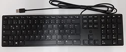 Clavier USB slim Germany HP L96909-041 Halley filaire noir PC portable