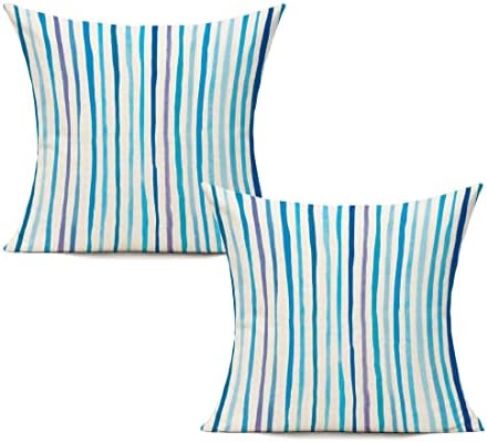 All Smiles Green Leaves Outdoor Cushion Covers Summer Plant Throw Pillow 18 x 18 Cases Decorative Tropical Rainforest Palm Spring Leaf Pillows Square Cotton Linen Set of 4 for Sofa Patio Couch