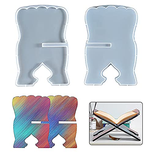 NIU MANG 2 Stück Silikon Buchständer Form Buchhalter Harz Form Epoxy Gießformen Schmetterling Bücherregal Silikonform Leserregal Home Office Dekoration Religiöse Zubehör Cover
