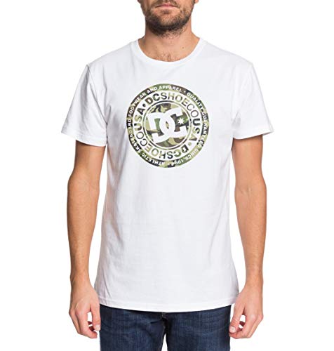 DC Shoes Circle Star-Camiseta para Hombre, Snow White/Camo, M