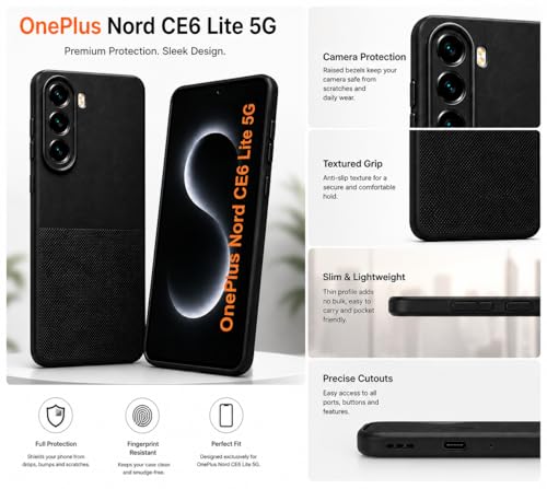 Image of Silicone Back Cover Case for OnePlus Nord CE6 Lite 5G | Soft Micro-Fibre Lining Inside | Anti Slip Grip & Camera Protection | Shockproof Case for (Black)