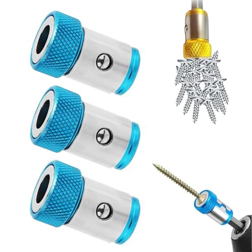 Image of Universal Screwdriver Head Magnetic Ring, Magnetizer Screw Removable for Hex Screwdriver and Power Bits, Magnetic Screwdriver Bit Head, Multipack Magnetic Screw Ring Holders Household Tool (Blue)