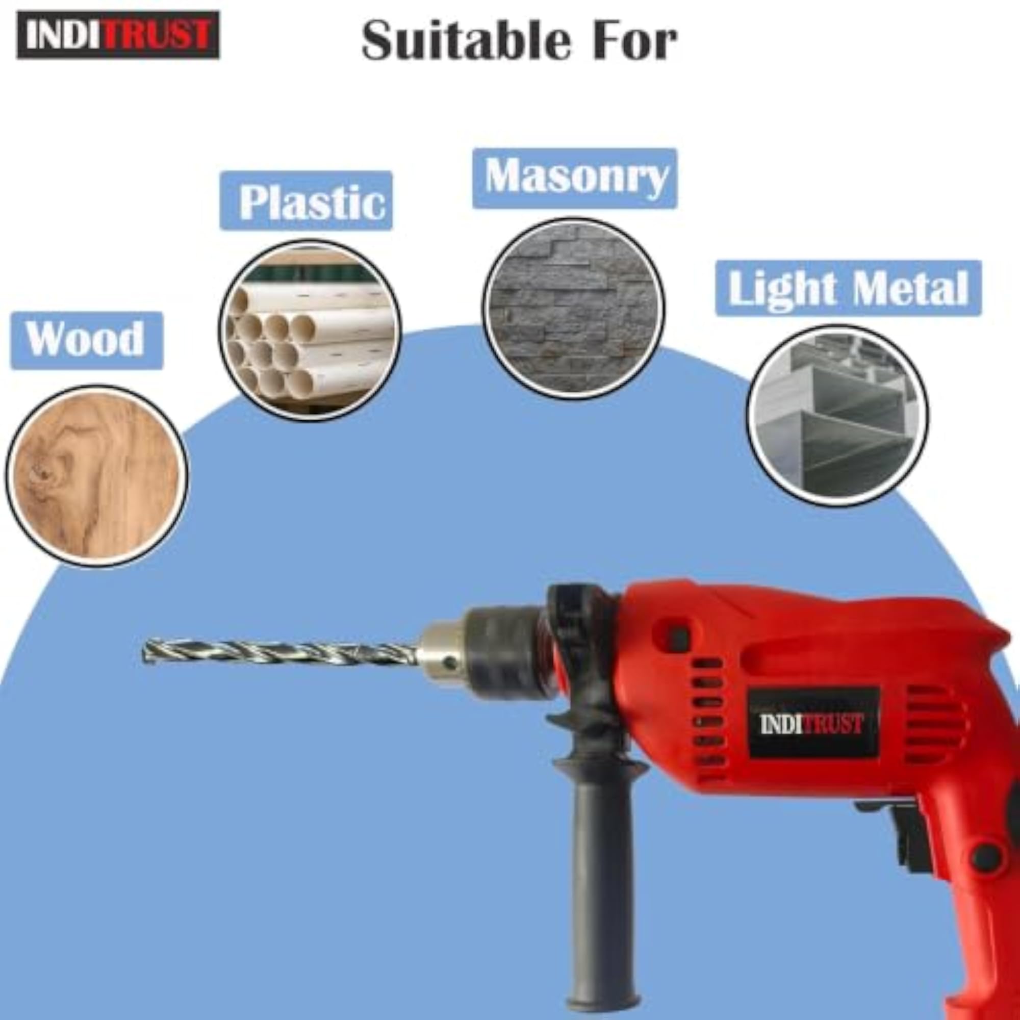 700W Impact Drill Machine Set with 9pc Drill Bit Set