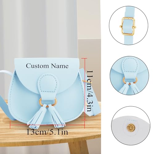 Personalized Kids Purse for Little Girls,Cute Crossbody Bag with Tassel, Custom Kid Coin Purse with Name4