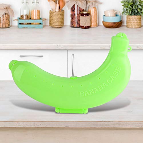 Caja Protectora para Plátanos y Frutas, Soporte de Plástico con Sello de Ventilación Fresca para Actividades Al Aire Libre en la Oficina, Perfecto para Poner Frutas y Plátanos (GREEN)