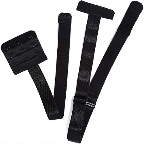 LDQX Extensor de sujetador de 1 pieza, convertidor de sujetador para mujer con 1/2 gancho, extensor de sujetador de cintura baja ajustable para boda, tono de piel, sin espalda, 1,9 cm (negro) Cover