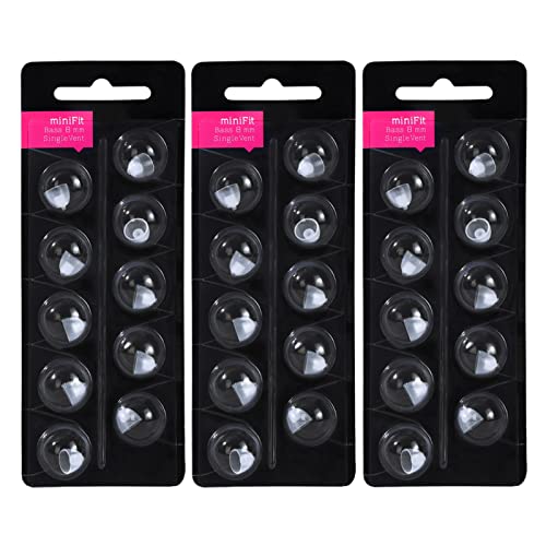 Hearing Aid Domes for Oticon Replacements,Oticon Minifit Single Vent Bass Domes (8 mm/3 Packï¼‰,Universal Domes for Oticon Hearing Aid Supplies