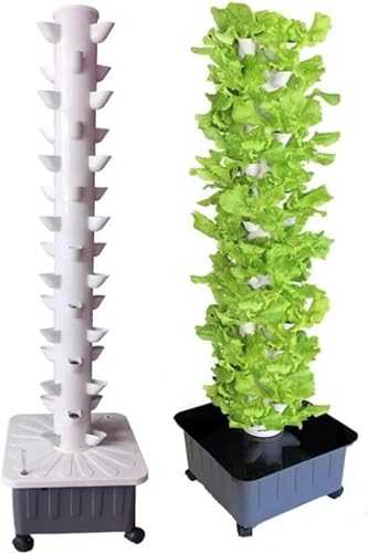 Sistema de cultivo hidropónico vertical de 45 agujeros, torre de cultivo sin suelo para hierbas, verduras y plantas, solución eficiente para el jardín en casa