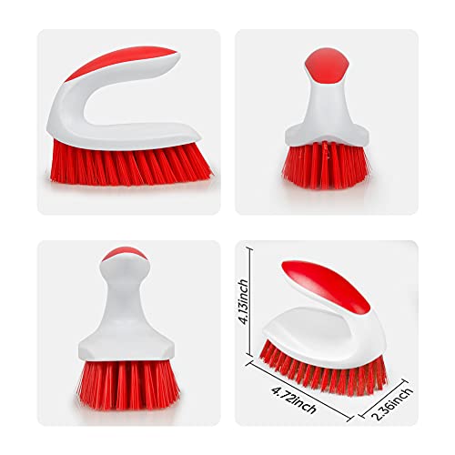 Carpet Scrub Brush Scrubber For Cleaning- Exego Shower Cleaning Brush With Handle Bathroom Stiff Bristle Brush Heavy Duty Scrubber For Bathroom Shower Sink Carpet Tubtile Floor Cleaning -2 Pack #TOP6