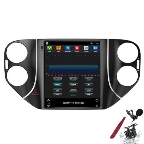 Radio voiture Android 15 pour VW Tiguan 2010-2016 avec écran tactile QLED de 9,7 pouces