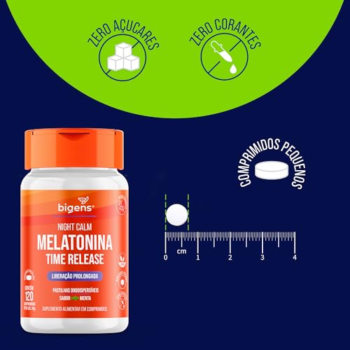 Night Calm Time Release, Liberação Prolongada, 210 mcg de Melatonina, Bigens, Kit 2x 120 comprimidos