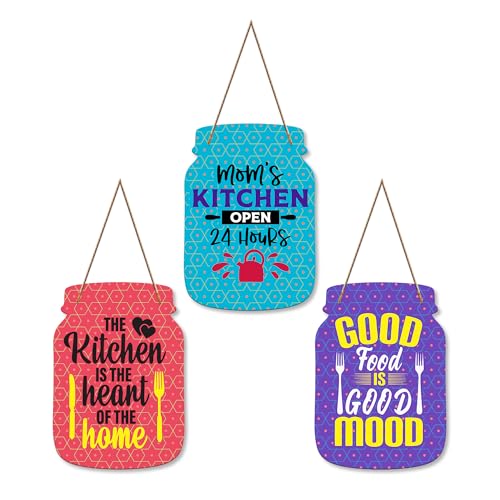 Image of Artvibes Mom's Kitchen Quotes Wall Hanger for Home Decor | Gifts | Wall Art | Decoration Wooden Hanging Items | Kitchen Wood Design | Quotes Decor Items | Decorative Artworks (WH 8905N)