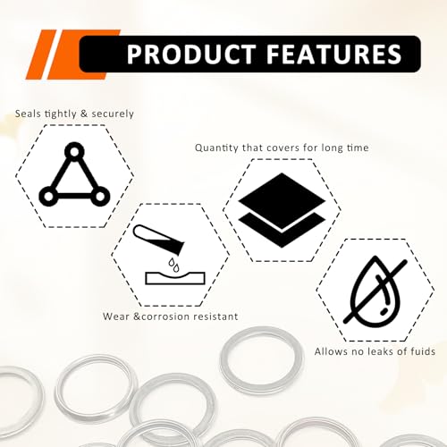 Image of 15PCS M16 Transmission Fluid and Oil Drain Plug Crush, 16mm Crush Washer Oil Drain Plug Part # PN 803916010 for Subaru 2010-2022 Ascent BRZ Crosstrek Outback WRX Forester Impreza Legacy