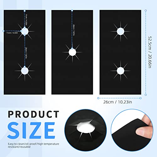 Lot de 3 housses de protection pour cuisinière à gaz, réutilisables, anti-adhésives, résistantes aux hautes températures, 52,8 x 26 cm – vue 3
