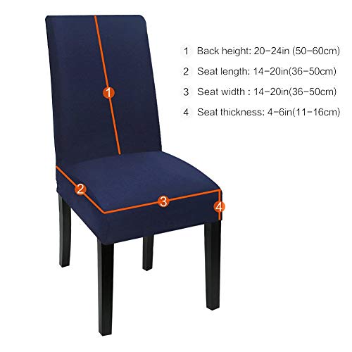 Fuloon 4 Pack Super Fit Stretch Removable Washable Short Dining Chair Protector Cover Seat Slipcover For Hotel, Dining Room, Ceremony, Banquet Wedding Party #TOP2
