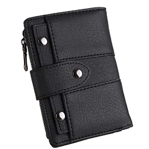 HOTPINK1 Women's Retro PU Leather Wallet Short Card Holder Coin Purse Trifold Wallets Women Leather Wallet Small Cover