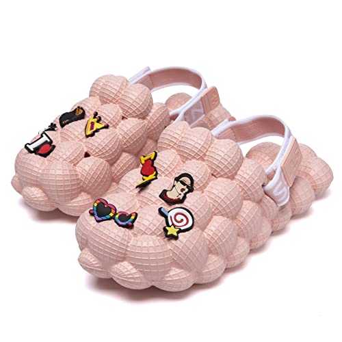 Guyarns Bubble Slides Women,Golf Ball Slides For Men,Adjustable Elastic Band Diy Massage Bubble Slippers Indoor And Outdoor Womens Sandals Non-Slip Thick Sole Garden Shoes(Pink 41/42) #TOP6