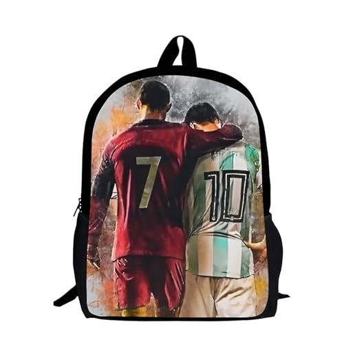 NTGFU Football Backpack Kids, Football Star School Bag, Boys School Bag 36 x 24 x 11 cm for Elementary and Middle School Students, Children Casual Travel Rucksack