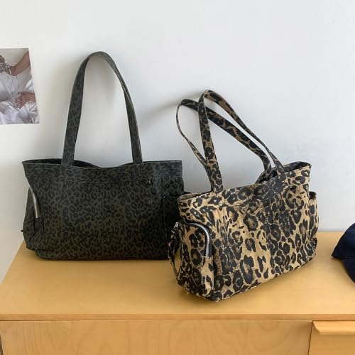 Sac de travail léger pour femme grand sac ordinateur imprimé léopard