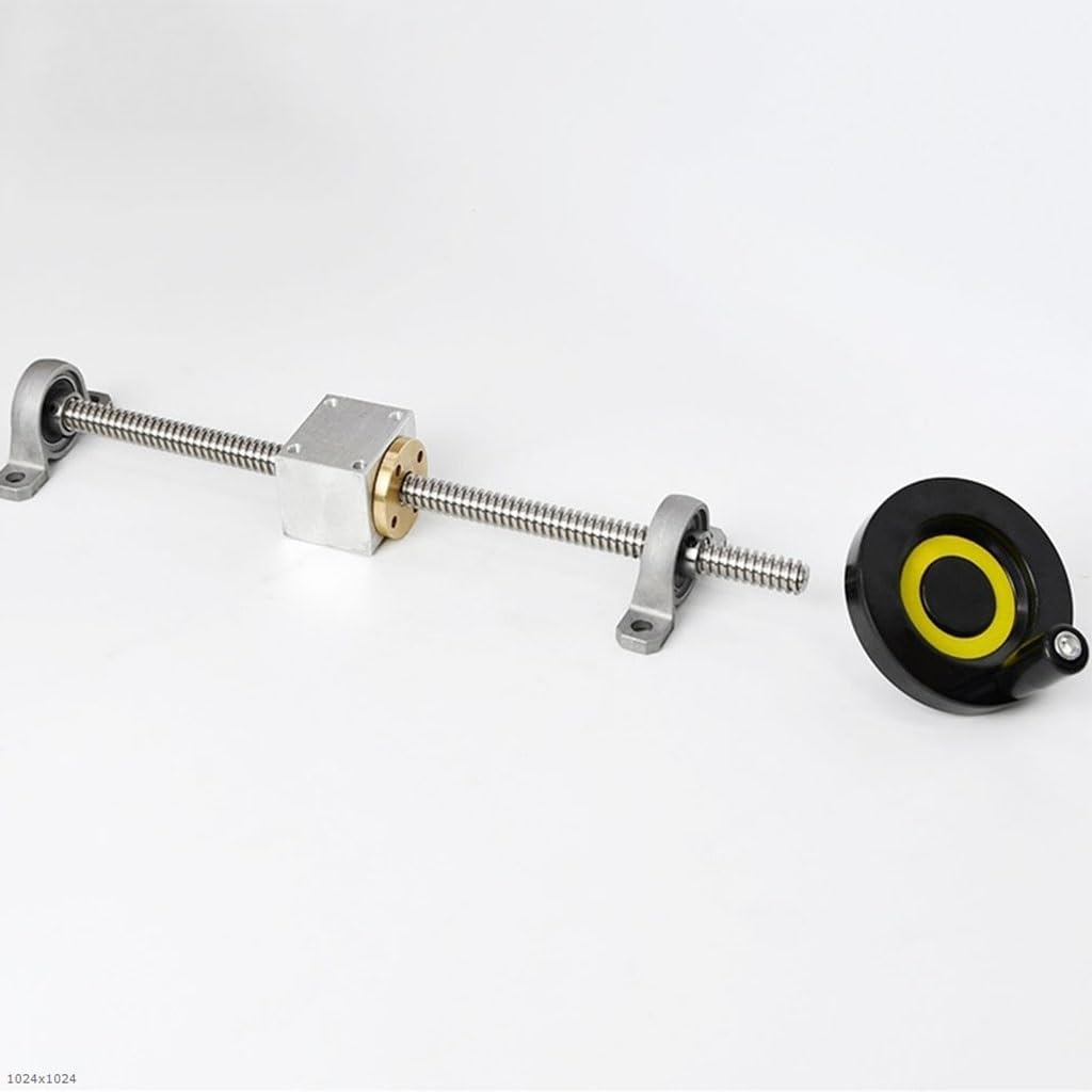 1 Satz T12-Gewindespindel, 12 mm, Handrad, Führungsschiene, Schraube 250 300 400 500 mm + horizontale/vertikale Halterung, DIY, einfache Rutsche(Horizontal Bracket,400mm)