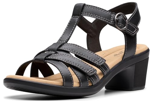 Clarks Clarks Women's Emily2 Rose Heeled Sandal, Black Leather, 8