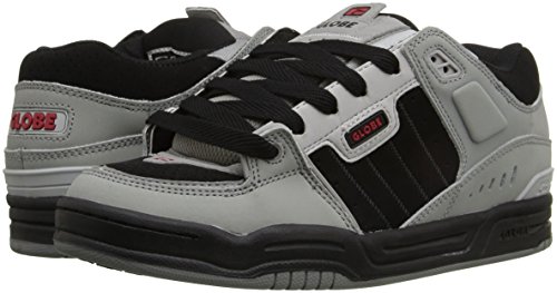 Image of Globe Mens Fusion Skate Shoes, Grey /Black /Red, 14 M US