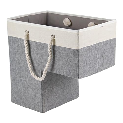 Tainrunse Strapazierfähiger Treppenkorb, faltbar, tragbar, Baumwollseilgriff, große Kapazität,...