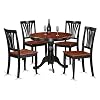 East West Furniture ANAV5 BLK W 5 Piece Kitchen Table Set for 4 Includes a Round Dining Room Table with Pedestal and 4 Dining Chairs 36×36 Inch Black Cherry