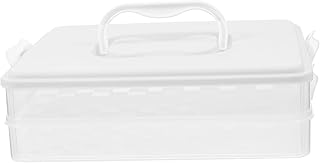 Mobestech Dumpling Organizer Freezer Box with Lid, Semi- Double-layer Food Storage Container for Refrigerator, Kitchen Dumplings Storage Box for Home Use