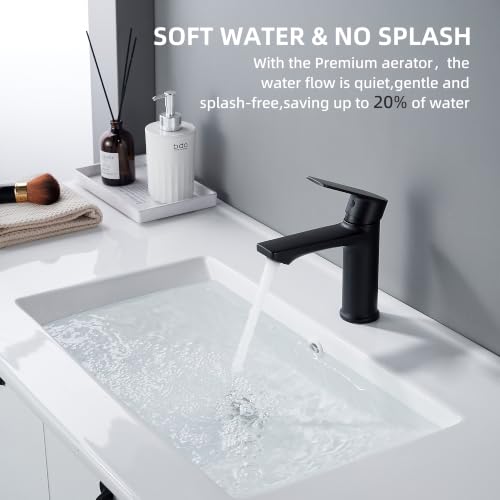 BELZ Black Bathroom Faucet Single Hole Sink Faucet for Vanity by BELZ - Used condition - Image 8