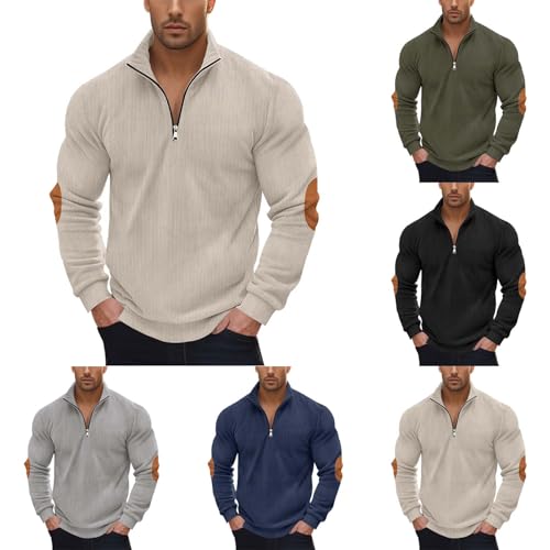 Sudadera Vintage Cuello Alto Hombre Beige Talle S miniatura 1
