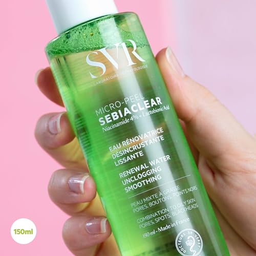 SVR Sebiaclear Micro-Peel 150ml | Loción Exfoliante Facial para Piel Grasa y Mixta | Anti Imperfecciones, Poros y Puntos Negros | Ácidos AHA+BHA, Textura Refinada - imagen 2