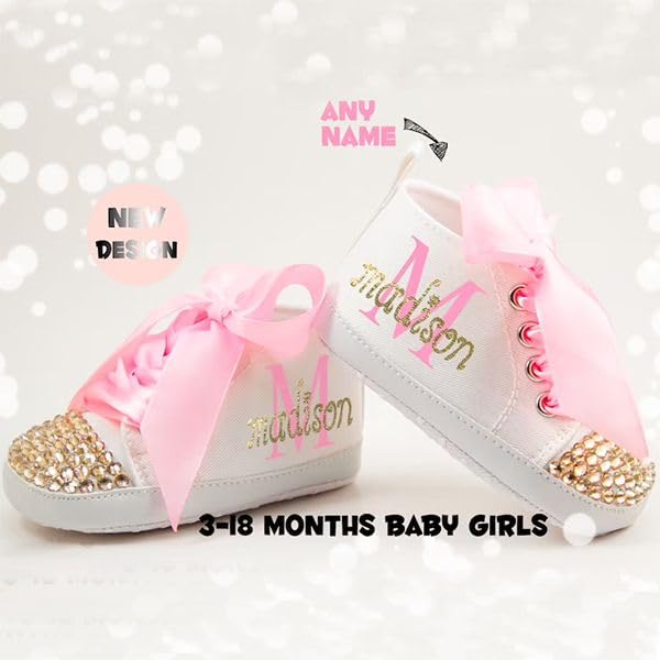 Personalized Gold Baby Girl Boy Shoes, Custom First Birthday Girl Shoes Infant Girl Shoes Baby Shower Gift Birthday Gift Christmas Gift4