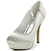 Elegantpark HP1503P Women Prom Peep Toe Rhinestones Stiletto Heels Platform Evening Dress Wedding Shoes