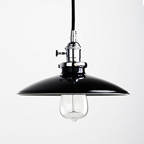 Suspension industrielle noire Ø 25.5 cm pour ampoule E27