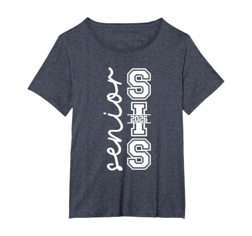 Sister Senior 2026 Proud Sister of a Class of 2026 Graduate T-Shirt, Women's Plus, Heather Blue, 3X