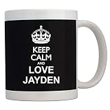 Hecho de cerámica Teeburon Keep calm and love Jayden Taza cerámica 11 onzas