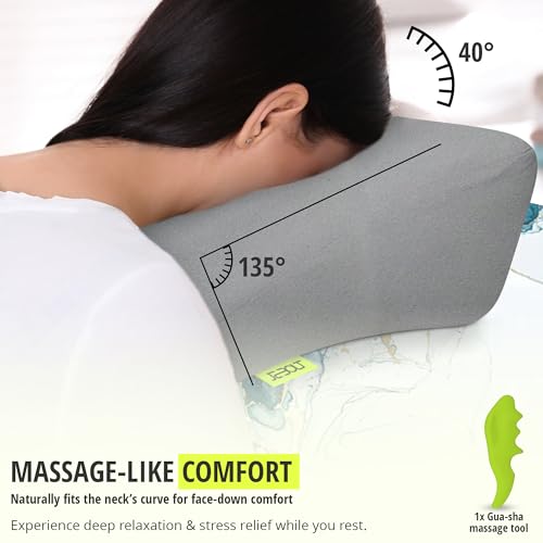 JEBOLT Face Down Pillow for Massage Table, headrest for Bed with 2 Cover and Gua-Sha Tool, Face Pillow for Stomach Sleeping, Massage Face Cradle for Bed and Spa by JEBOLT - Image 5