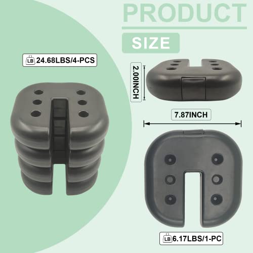T&Jero 24 Lb Heavy Duty Canopy Weights For Legs Of Pop Up Tent Gazebo Set Of 4, Square #TOP5
