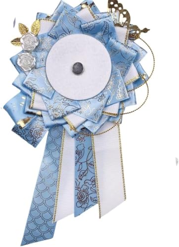 Tuyiutm 装飾ブローチ リボン かわいいアクセサリー タッセル 55-75mm バッジ バラバッジ 手作り 3個 (A)