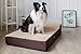 KOPEKS Jumbo Orthopedic Dog Bed - 7-inch Thick Memory Foam Pet Bed with Pillow with Removable Cover & Free Waterproof Liner - for Large Breed Dogs, XL, Brown-Plush Top
