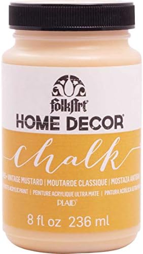 FolkArt Home Decor Chalk Furniture & Craft Paint in Assorted Colors, 8 ounce, Vintage Mustard