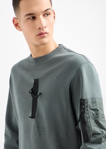 Armani Exchange Men's Utility Sweatshirt with Fashion Zippers3
