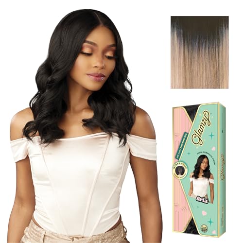 Sensationnel Glamzy Lace Part Wig-Aria, MP/ROSEGOLD | Wider V Parting, Hand Tied Synthetic, Glueless