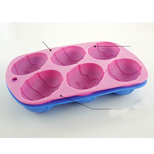 UPKOCH 1 molde de silicone em forma de ovo de Páscoa com 6 grades para decoração de bolos, assar, am